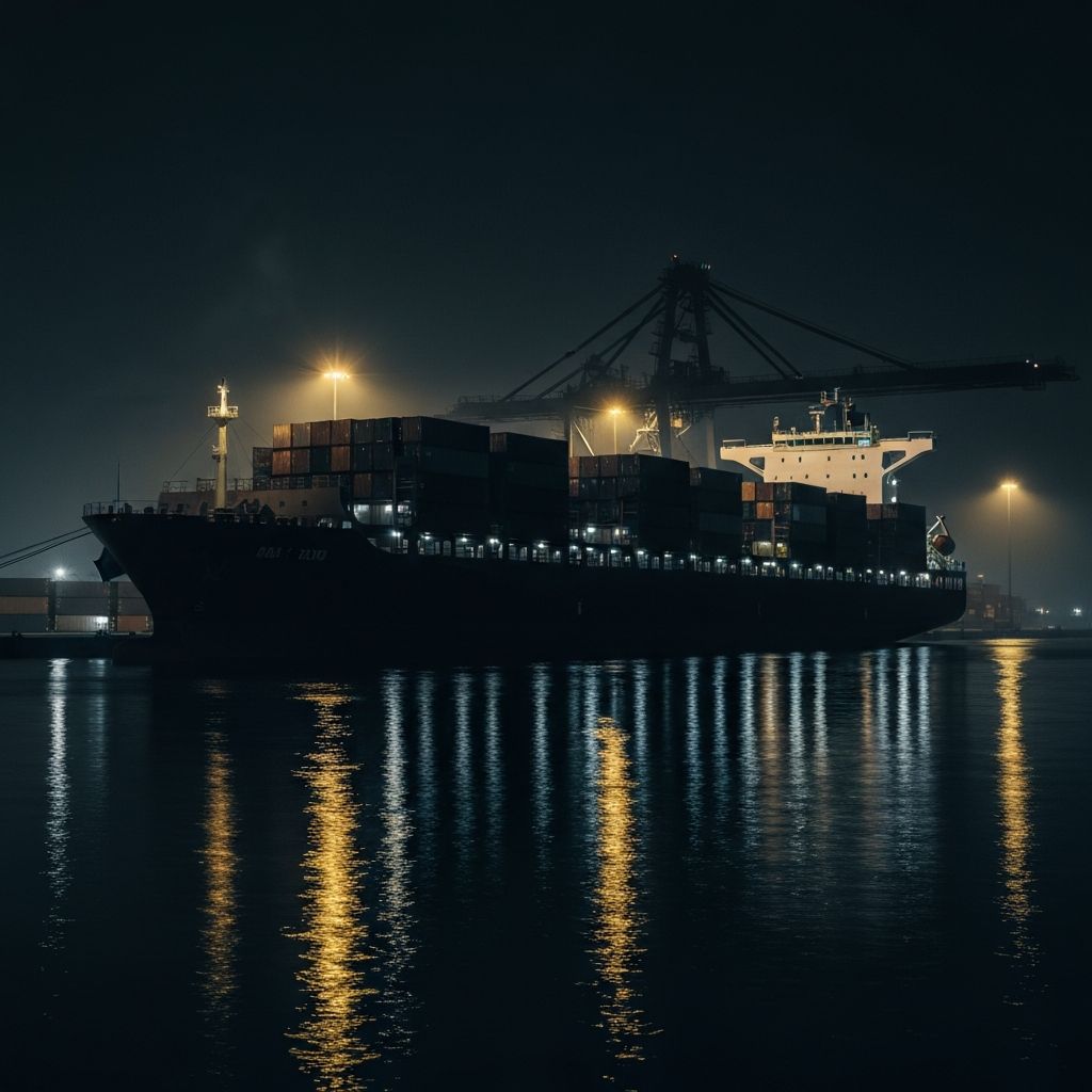 Cargo ship at harbor
